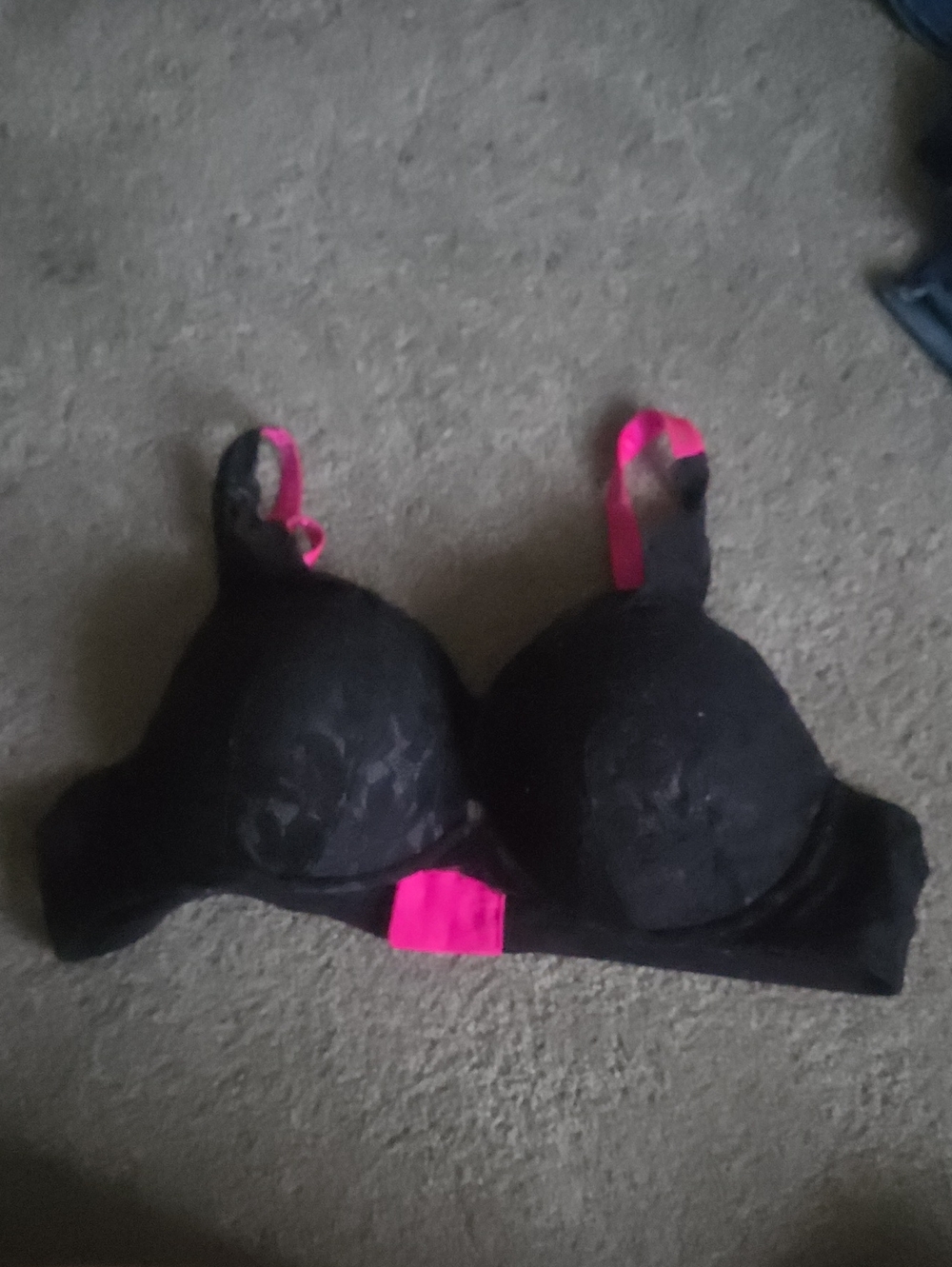 torrid Black Lace Bra with Hot Pink Trim